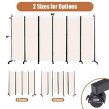 Room Divider Portable 132'' Partition Room Dividers and Folding Privacy Screens 6 Panel Wall Divider for Room Separation, Freestanding Fabric Room Divider Panel with Wheels for Home Office Hospital HOMSCREENER