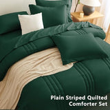 CozyLux Queen Size Comforter Sets - 7 Piece Bed in a Bag Emerald Green Comforter Set with Sheets Queen Bed Set All Seasons, Bedding Set with Down Alternative Comforter, Sheets, Pillowcases & Shams CozyLux