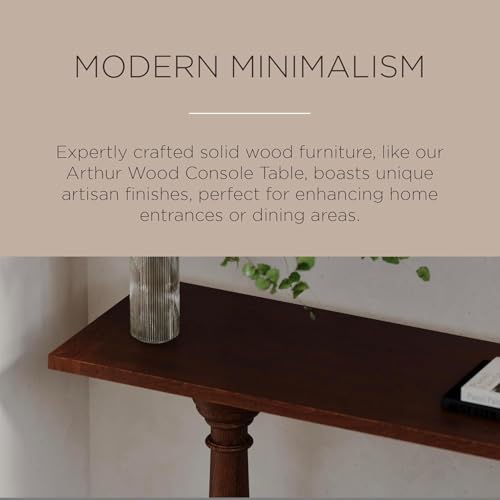 Maven Lane Arthur Traditional Rectangular Accent Console Table for Small Spaces and Front Door Entrance Hallway in Antiqued Brown Finish Maven Lane