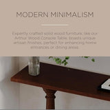 Maven Lane Arthur Traditional Rectangular Accent Console Table for Small Spaces and Front Door Entrance Hallway in Antiqued Brown Finish Maven Lane
