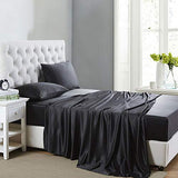 Lanest Housing Silk Satin Sheets, Full Size Satin Bed Sheet Set with Deep Pockets, Cooling Soft and Hypoallergenic Satin Sheets Full - Black Lanest Housing