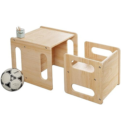 Montessori Weaning Table and Chair Set for Toddler and Baby,Handmade Solid Wood Design for Childrens Age 1-5,Baby Furniture Sets for Nursery/Bedroom/Activity Room,Kids Table and Chair Set for - WoodArtSupply