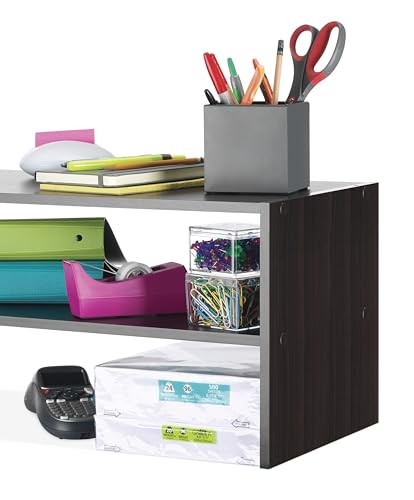 Whitmor Wood Stackable 2-Shelf Shoe Rack, 24 INCH, Espresso，2 Pack Whitmor