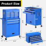 On Shine 8 Drawer Rolling Tool Chest, Large Capacity Rolling Tool Box with Wheels, Locking Mechanical Tool Chest, Portable Tool Box with Sliding Drawers,Metal Tool Box for Garage Workshop (Blue) On Shine