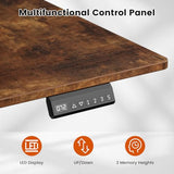 REAHOME Electric Standing Desk with Drawers, 47 x 24 Inches Height Adjustable Sit Stand Desk with Storage, 3 Memory Preset Home Office Computer Desk, Printer Cabinet, Cable Management, Rustic Brown REAHOME