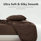 USXIBEI Full Size 4 Piece Sheet Set - Hotel Luxury Bedding for Full Size Bed - Soft and Breathable Bed Sheets Set - Deep Pocket Sheets,Wrinkle & Fade Resistant(Full, Dark Brown) USXIBEI