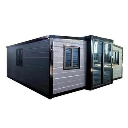 Luxury Portable 20ft Expandable House,Prefabricated Mobile Home with 2 Bedrooms,Foldable Tiny Home with Kitchen & Living Room,Prefab for Summer House,Guest House,Workshop,Warehouse with Restr - WoodArtSupply