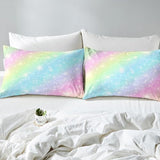 Erosebridal Rainbow Bedding Sets for Girls Kids Teens Tie Dye Pastel Bed Sheet Set King Size Golden Glitter Girly Sweet Sheet Set Abstract Watercolor Art Fitted Sheet + Flat Sheet + 2 Pillow Cases Erosebridal