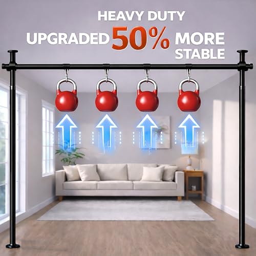 Gonnrly Room Divider Tension Rod No Drill, Adjustable 35-100" W x 43-120" H Freestanding Pole for Privacy,Room Divider Curtains,Black gonnrly