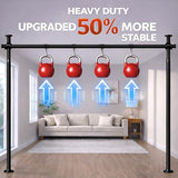 Gonnrly Room Divider Tension Rod No Drilling, Adjustable 72-200" W x 43-120" H Room Divider Curtain Rod, Black gonnrly