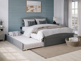 AFI, Warren Queen Platform Bed with Matching Footboard & Twin XL Trundle, Grey AFI