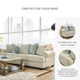 Signature Design by Ashley Monaghan Vintage Sofa with Accent Pillows, Reversible Cushions and Rolled Arms, Beige Signature Design by Ashley