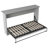Merax Twin Size Murphy Bed Chest, Storage Cabinet Bed Frame can be Folded into a Cabinets, Metal Hideaway Bedframe with Wood Slat Support for Kids Bedroom & Guest Room,Easy Assembly Furniture, Grey Merax