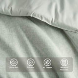 Regency Heights Full/Queen Size Comforter Set, Lightweight Sage Green Soft Bedding for All Seasons, 3 Pieces Chambray Print Solid Farmhouse Bed Set, Comforter & Shams Regency Heights