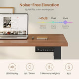 SEDETA Farmhouse L Shaped Standing Desk, 71" x 73" Height Adjustable Home Office Executive Desk with Drawers, Power Outlet, Monitor Stand, Sit Stand Table with Led Lights for Home Office, Black SEDETA