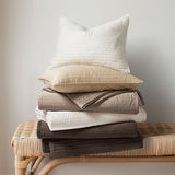 EVERGRACEHOME Cotton Sateen Quilt Set King Size, Pre-Washed Cotton Channel Stitch Coverlet Bedspread, 3 Pieces Lightweight Soft Bedding Sets for All Season, with 2 Pillow Shams, Stone Taupe EVERGRACEHOME