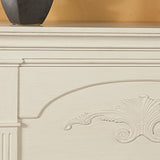 SEI Furniture Sicilian Harvest Traditional Style Electric 44" Mantel Fireplace, Radiant Heat Space Heater w/LED Flames Remote Controlled Features, Ivory SEI Furniture