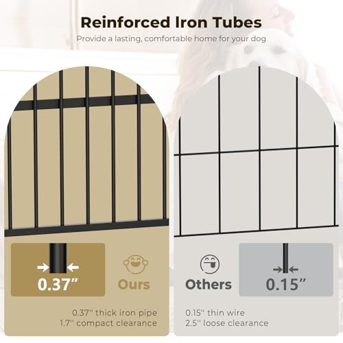 Lyromix 54" Dog Crate Furniture with Foldable Door, XXL Dog Crates for Large Dogs, Wooden Decorative Dog Cage Kennel Indoor End Table, Rustic Brown Lyromix