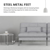 COMHOMA Convertible Futon Sofa Bed, 72″Fabric Futons Couch with Adjustable Backrest, Folding Sleeper Recliner for Living Room Furniture (Grey) COMHOMA
