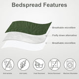 Hansleep Olive Green Quilt Twin Size - Baroque Ultrasonic All Season Bedspread Twin, Soft Lightweight Coverlet Bedding Set, 2 Pieces (1 Quilt, 1 Pillow Sham) Hansleep