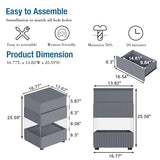 STHOUYN Bedroom LED Nightstand with Gun Drawers, Grey Modern Night Stand with USB & Type-C Charging Station, Smart Nightstand Noght Stand, Bedside Table Gun Safe Side End Tables Office (1, Grey) STHOUYN