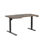 Radlove 59-Inch Large Electric Height Adjustable Computer L-Shaped Desk with Memory Controller Corner Standing Desk Modern Workstation with Splice Board Ergonomic Desk (Black Frame + Rustic Brown Top) Radlove