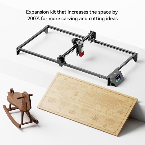 Longer RAY5 20W Laser Engraver with Air Pump and Y-Axis Extension Kit, Expand Working Area to 33.46" x 15.75", 3.5” Color Touch Screen, App Offline Control, DIY Engraver Tool for Metal/Glass/Wood Longer