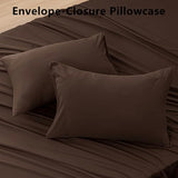 USXIBEI Full Size 4 Piece Sheet Set - Hotel Luxury Bedding for Full Size Bed - Soft and Breathable Bed Sheets Set - Deep Pocket Sheets,Wrinkle & Fade Resistant(Full, Dark Brown) USXIBEI