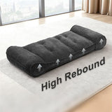 SUNPEAK Lazy Floor Bed 83" – Extra Comfy Sleeper Chaise Lounge Chair Indoor, Adjustable Recliner Floor Lounger, Plush Futon Chair Bed for Yoga, Gaming, Meditation & Reading Nook (Recliner, Black) SUNPEAK