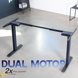 VIVO Electric Dual Motor Standing Desk Frame for 41 to 81 inch Table Tops, Frame Only, Ergonomic Standing Height Adjustable Base with Push Button Memory Controller, Black, DESK-V122EB VIVO