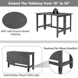 Merax Farmhouse Wood Extendable Dining Table with Drop Leaf for Small Places, Modern Freestanding Scalable Desk for Kitchen & Living Room, Gray Merax