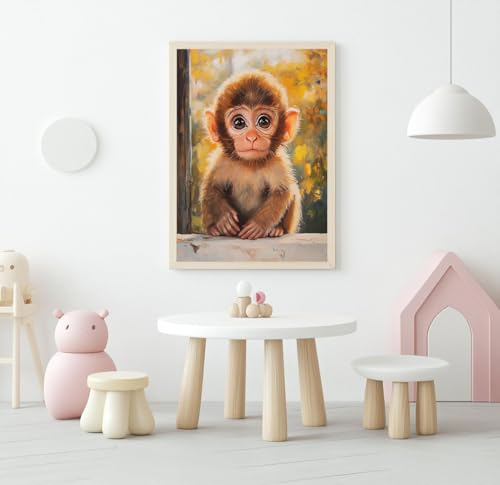 XCJFGO Orangutan Monkey Paint by Number for Adults, Acrylic Easy Paint by Numbers for Adults Beginner, Cute Monkey DIY Painting by Numbers for Gift Home Wall Decor 16" W x 20" L XCJFGO