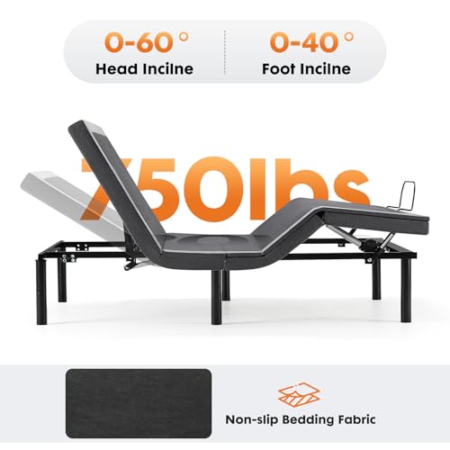 Sweetcrispy Full Adjustable Bed Frame, Ergonomic Electric Bed Base with Wireless Remote and 2 USB Ports, Head and Foot Incline, Zero Gravity Bed, Anti-Snore, Easy Assembly Sweetcrispy