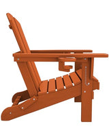 SERWALL Adirondack Chair with Cup Holders - Composite Adirondack Chairs HDPE Outdoor Chairs All Weather Use- Orange SERWALL