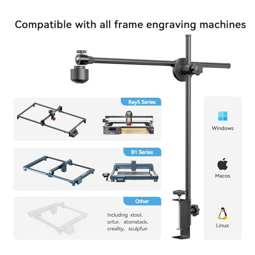Longer Lightburn Camera for Laser Engraver,5MP Precise Positioning,740 * 560mm Photography Area,Real-Time Multi-Material Engraving Preview Longer