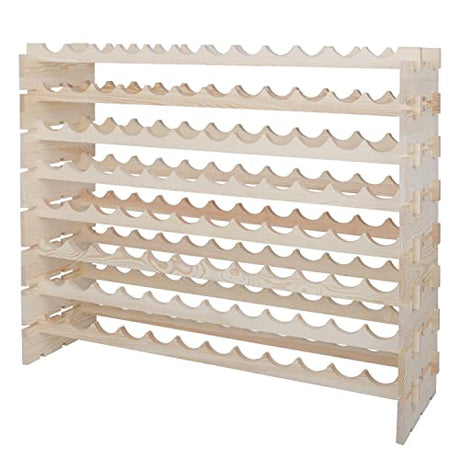 ZenStyle 96 Bottles Wine Rack, 8-Tier Wooden Stackable Wine Cellar Racks, Wine Storage Racks Countertop, Free Standing Wine Bottle Stand Holder Display Shelves ZenStyle