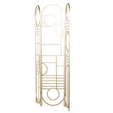 Deco 79 Metal Geometric Room Divider Screen - Hinged Foldable Arched Partition 3 Panel Privacy Screen, 50" x 1" x 69", Gold Deco 79