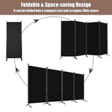 Room Divider-Folding Privacy Screens, 6 ft Partition Room Dividers Wall for Separation, Home, Office, Classroom, Studio (Black, 4 Panel) Grezone