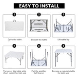 Lakhow 34" Square Folding Table with Resin Top, Plastic Folding Card Table with Collapsible Legs for Adults Indoor Outdoor Use, White Lakhow