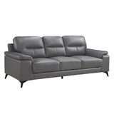 Homelegance 89" Leather Sofa, Dark Gray Homelegance