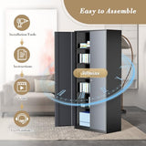 Athena Collection 71" Tall Metal Storage Cabinet with 2 Doors and 6 Ajustable Shelves, Garage Storage Cabinet for Files, Tools, Home Offcie, School, Garage, Pantry, Grey Black Athena Collection