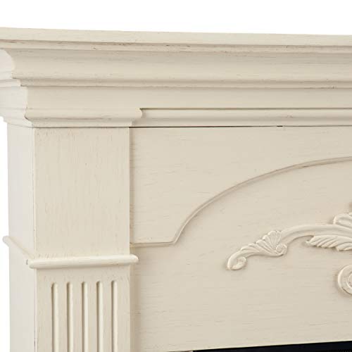 SEI Furniture Sicilian Harvest Traditional Style Electric Fireplace, New Ivory SEI Furniture