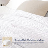 David's Home Waffle Weave Comforter Set 3PCS King Size, Soft Breathable Lightweight Cozy Skin-Friendly Warm for All Season, Elegant Aesthetic Home Decor Bedding Set with Pillow Shams, White David's Home