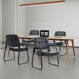 CLATINA Big & Tall Waiting Room Guest Chair Comfortable Reception Chairs with Bonded Leather Padded Arm Rest and Sled Base for Office Reception Lobby and Conference Desk, Black(4 Pack) CLATINA