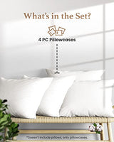 1000 TC White Standard Pillowcases Set of 4 100% Egyptian Cotton Pillow Cases with Long Staple Cotton & Sateen Weave, Silky Soft Hotel - Like Bed Pillow Covers for Comfy Sleeping, Snug Fit Good Sleep Bedding