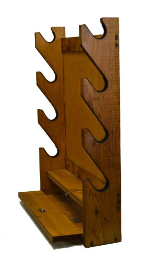 Evans Sports Four-Gun Fully Assembled Wall Mount Wooden Gun Display Rack with Cabinet Storage Compartment for Accessories - Deer Print Evans Sports