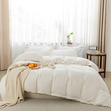 SheRest Beige Duvet Cover Twin Size - Soft Brushed Microfiber, 1 Duvet Cover 68x90 Inches with Zipper Closure 8 Ties & 1 Pillow Sham, Breathable Bedding Set for All Season (No Comforter) SheRest