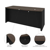 Bestar Connexion 72W U-Shaped Executive Desk with Lateral File Cabinet in Antigua & Black Bestar
