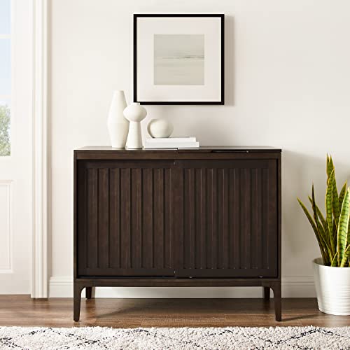 Crosley Furniture Asher Media Console and Record Player Stand with Storage for Vinyl Records, Dark Brown Crosley Furniture