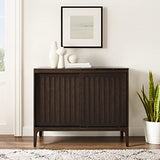 Crosley Furniture Asher Media Console and Record Player Stand with Storage for Vinyl Records, Dark Brown Crosley Furniture